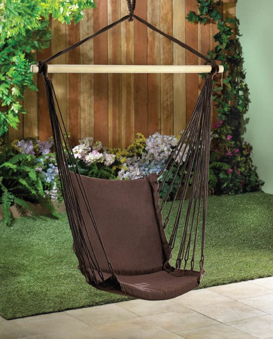 Espresso Cotton Padded Swing Chair 