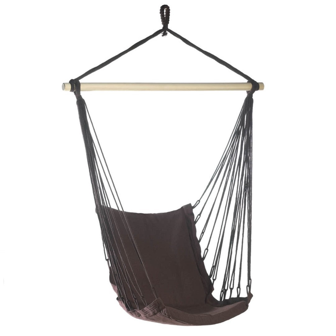 Espresso Cotton Padded Swing Chair 