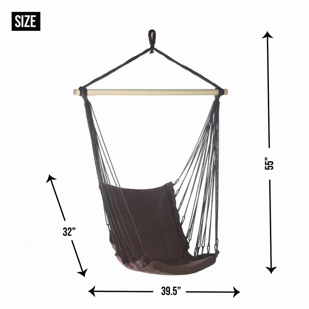 Espresso Cotton Padded Swing Chair 