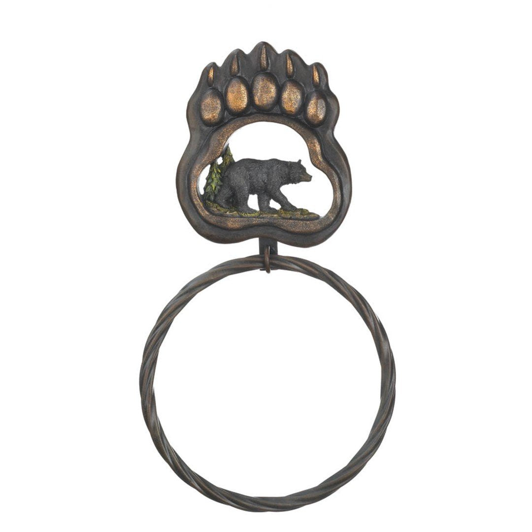 Black Bear Paw Towel Ring 