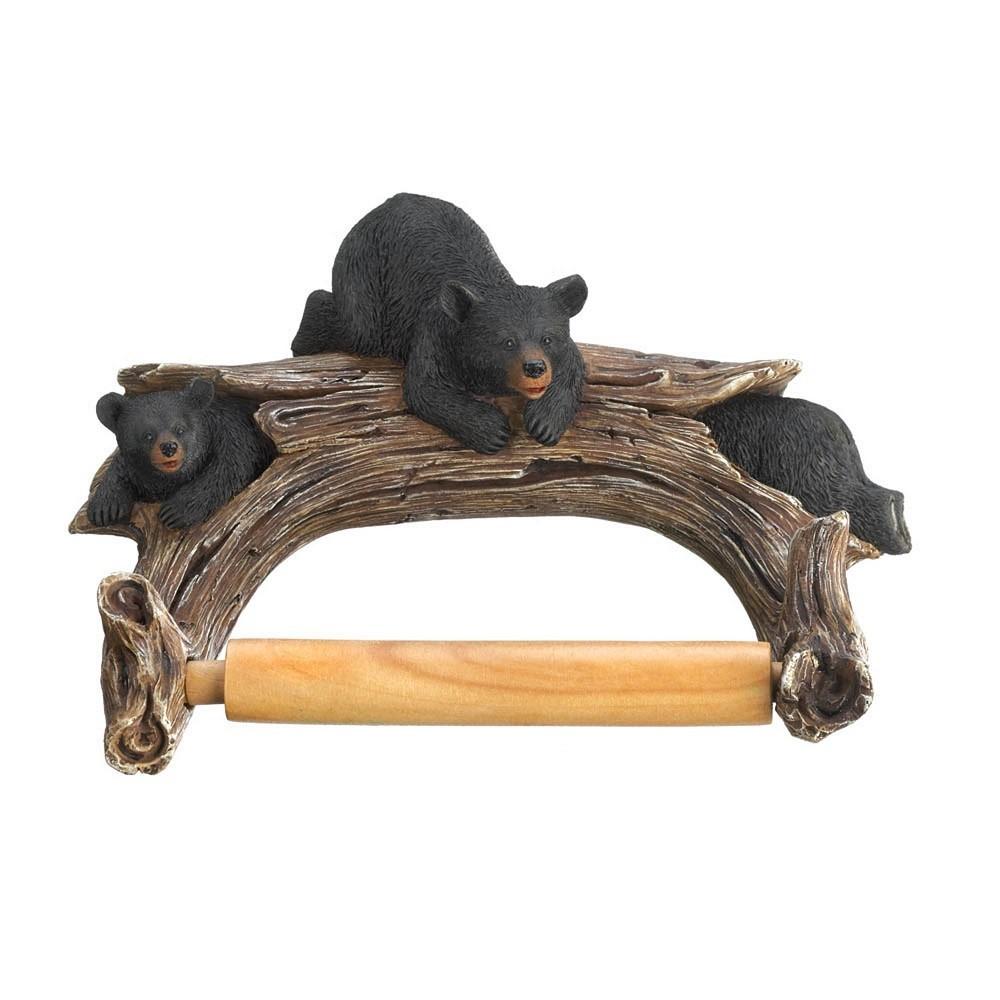 Bears On Log Toilet Paper Holder 