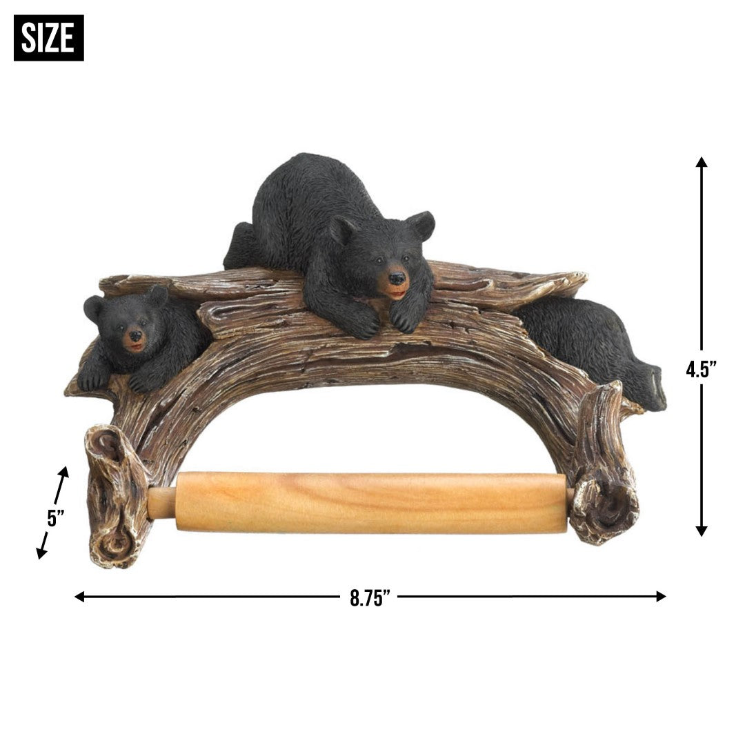 Bears On Log Toilet Paper Holder 