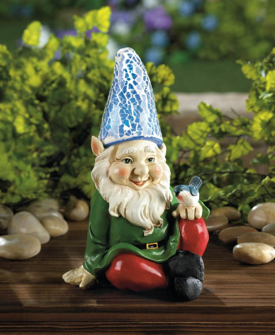 Cheery Gnome Solar Statue 