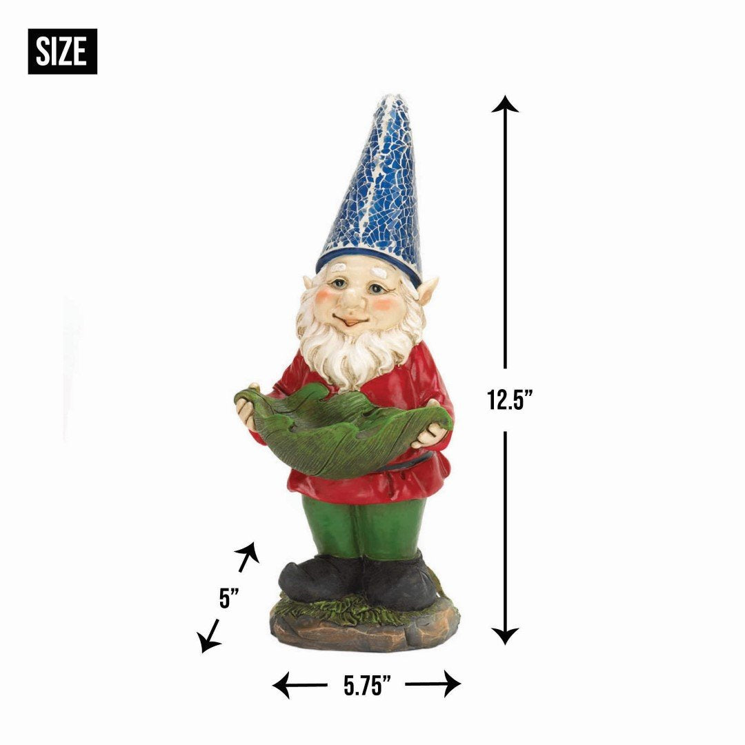 Bird Feeder Gnome Solar Statue 