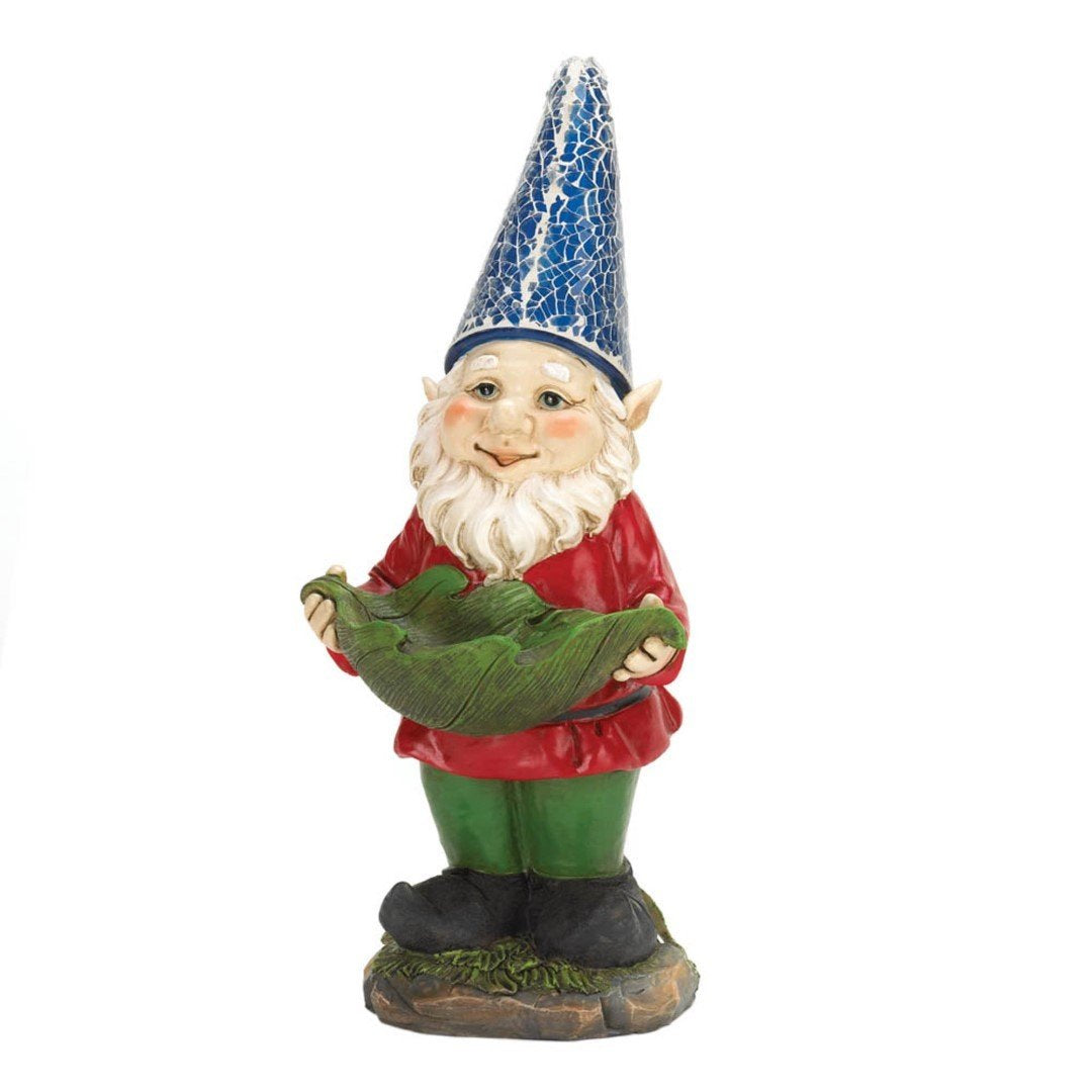 Bird Feeder Gnome Solar Statue 