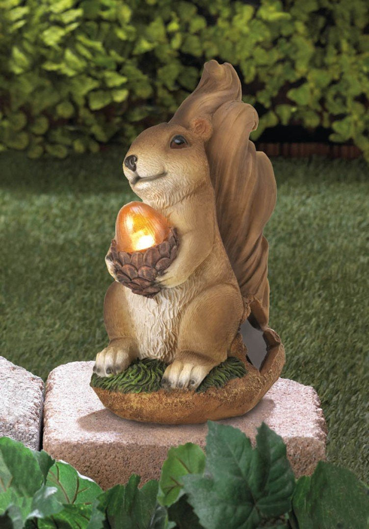 Squirrel Solar Statue 