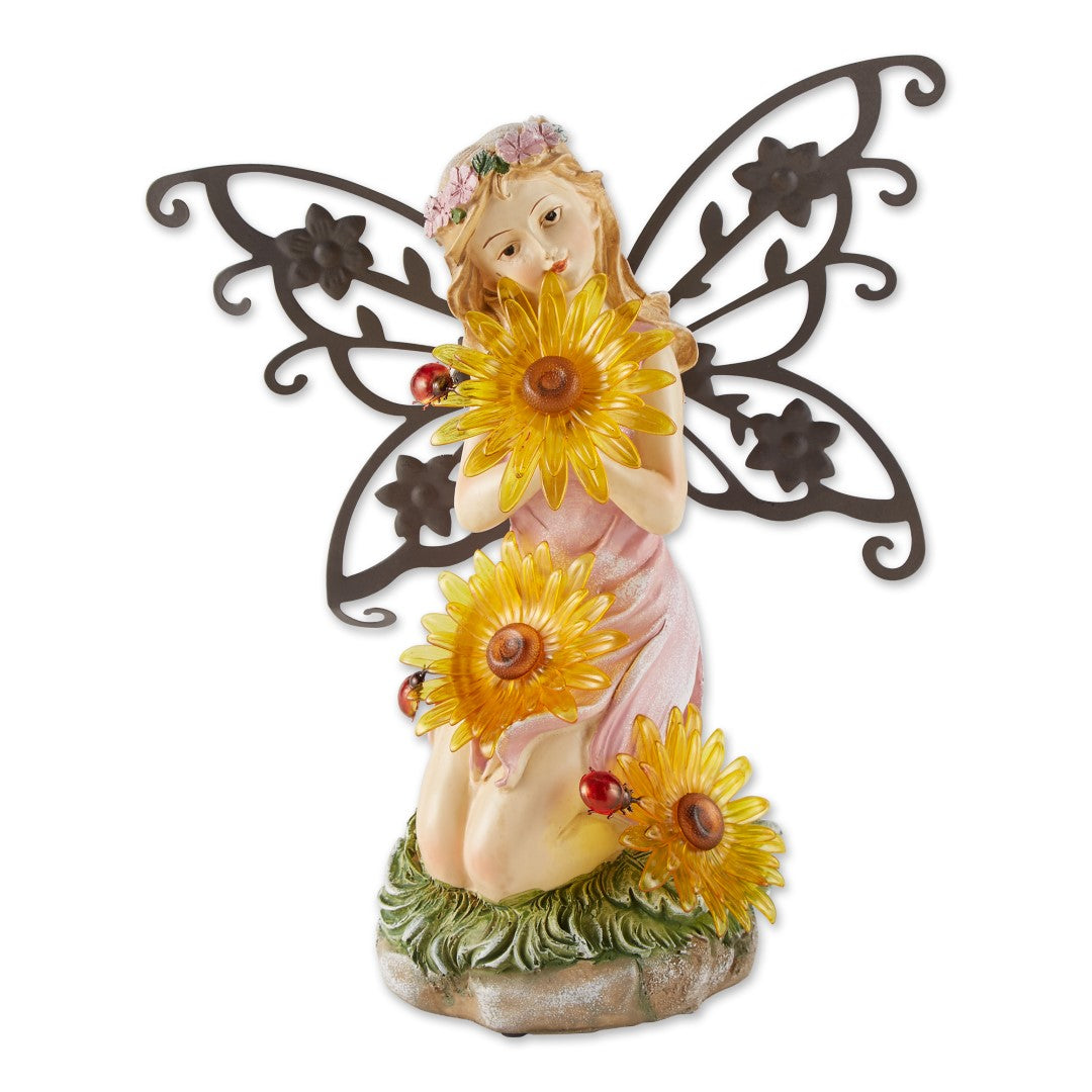 Garden Blooms Fairy Solar Statue 