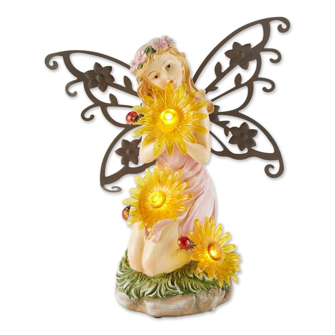 Garden Blooms Fairy Solar Statue 