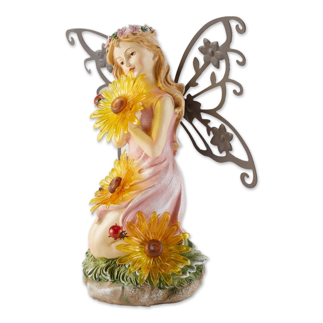 Garden Blooms Fairy Solar Statue 