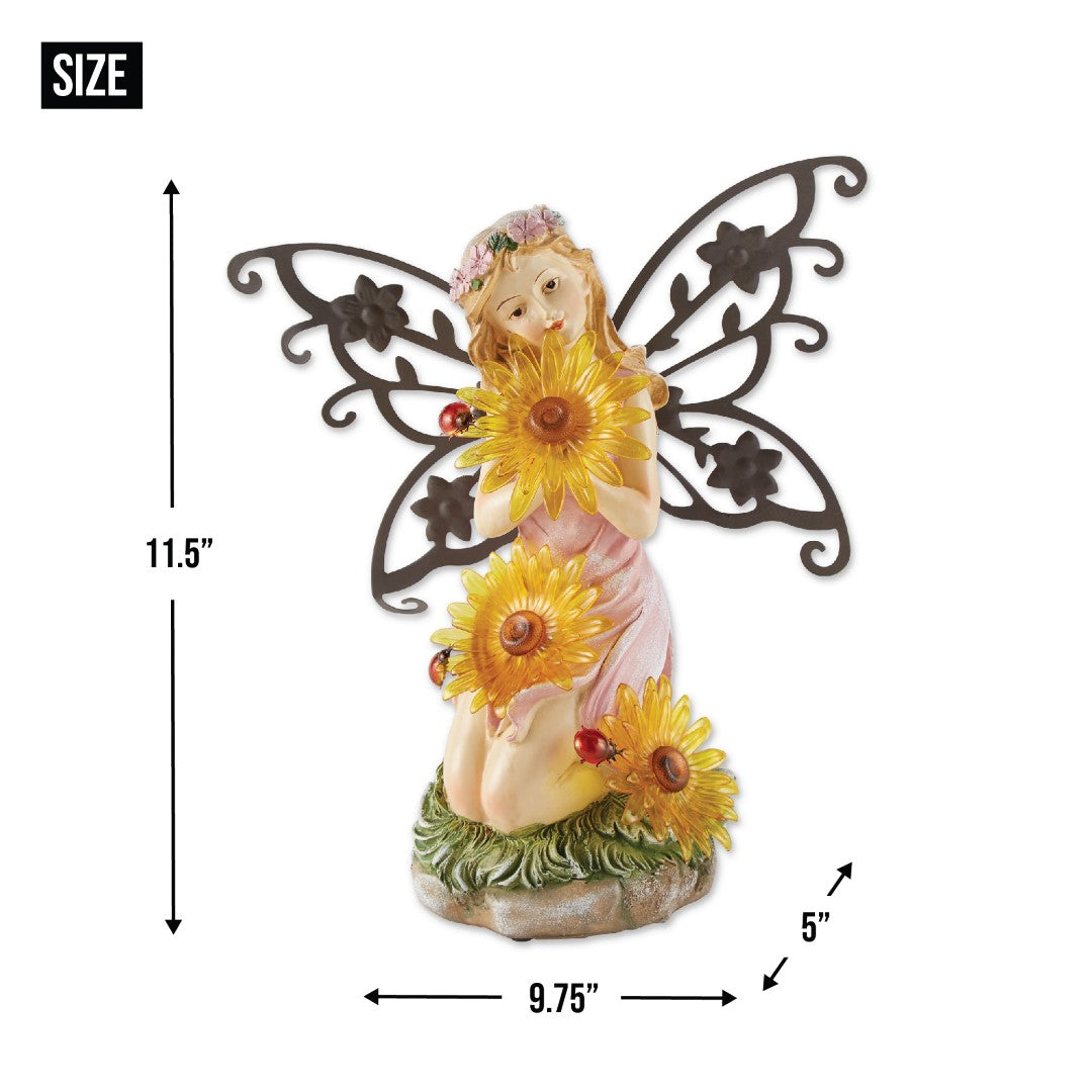 Garden Blooms Fairy Solar Statue 