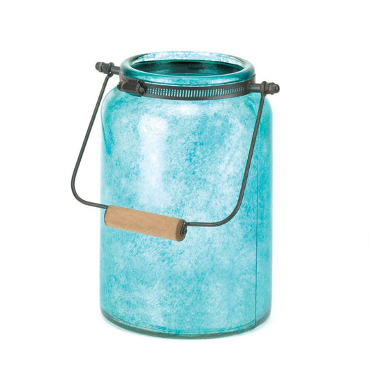 Blue Jar Candle Lantern 