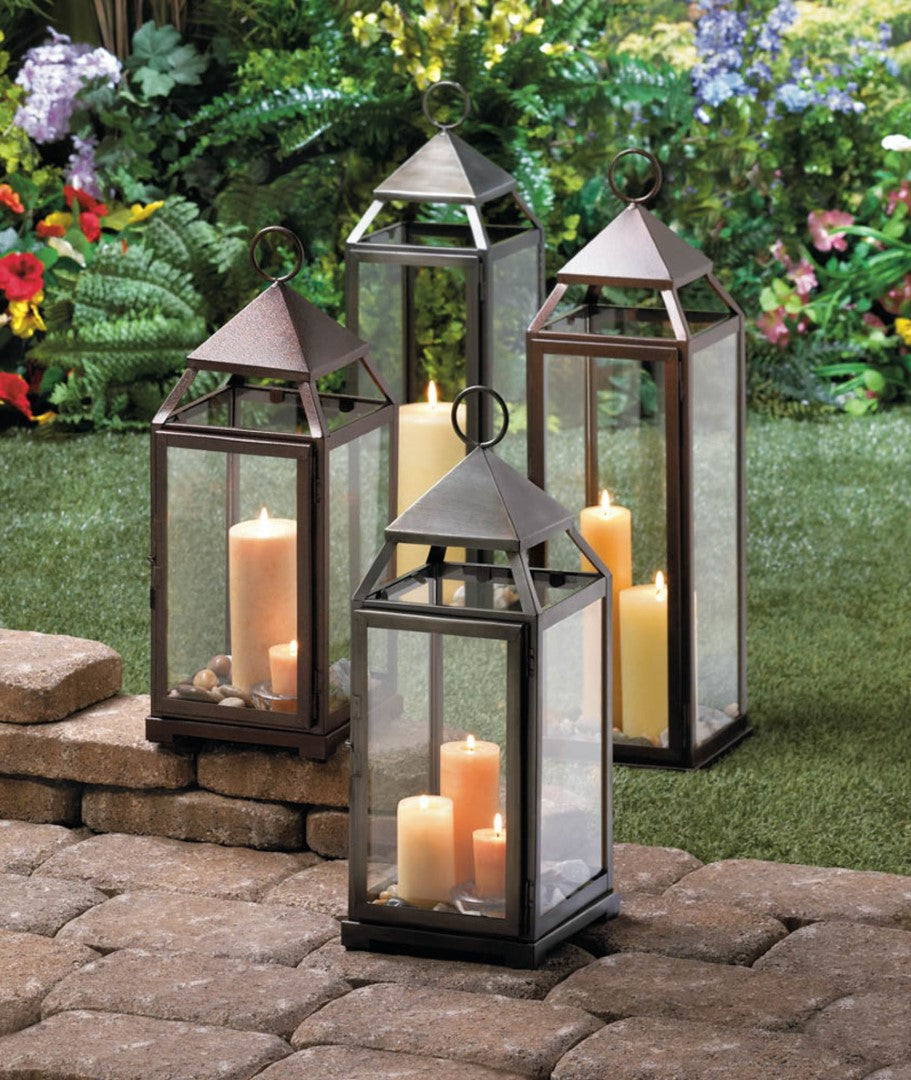 Large Rustic Silver Contemporary Lantern 