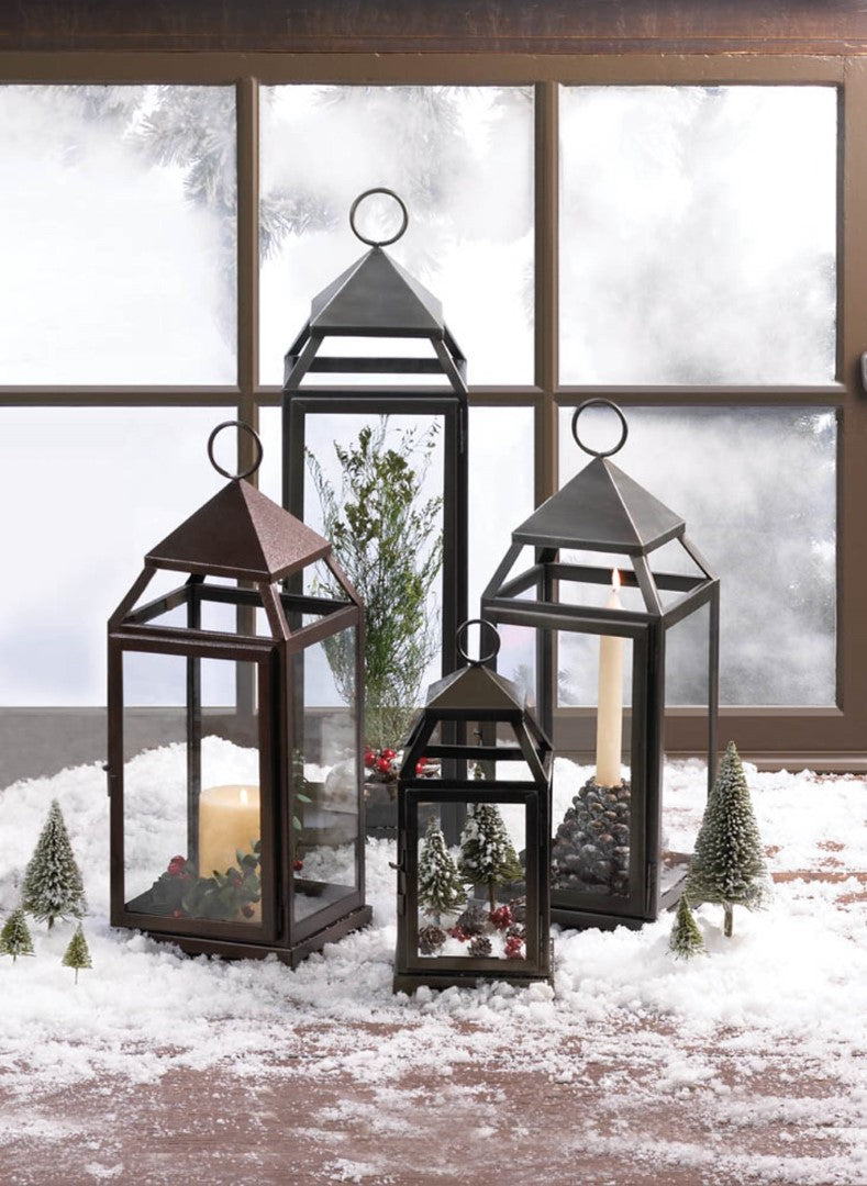 Large Rustic Silver Contemporary Lantern 