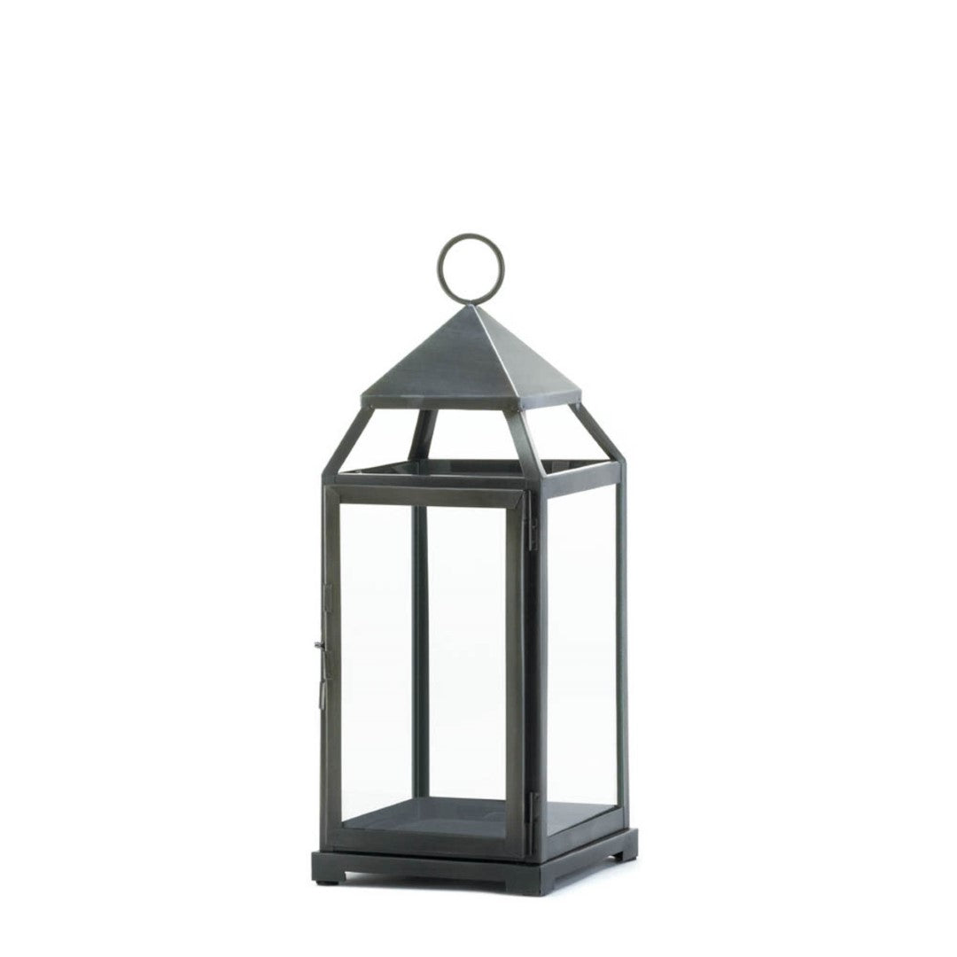 Large Rustic Silver Contemporary Lantern 