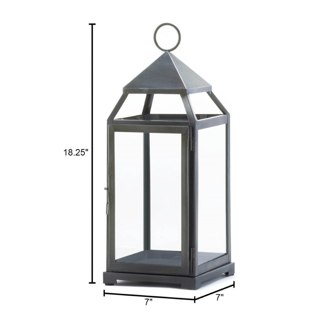 Large Rustic Silver Contemporary Lantern 