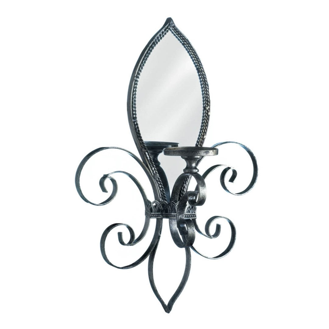 Fleur-De-Lis Mirrored Wall Sconce 