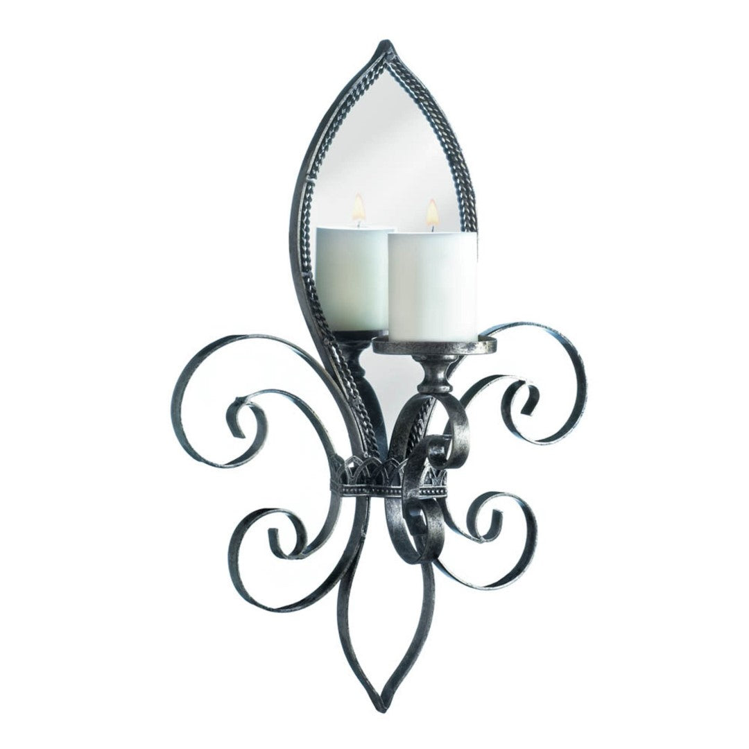 Fleur-De-Lis Mirrored Wall Sconce 