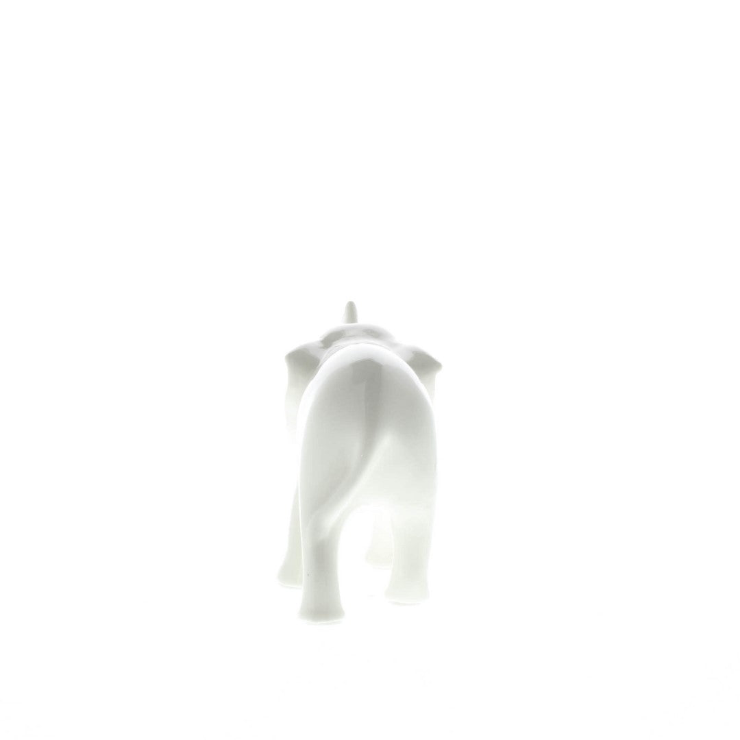 Sleek White Ceramic Elephant 