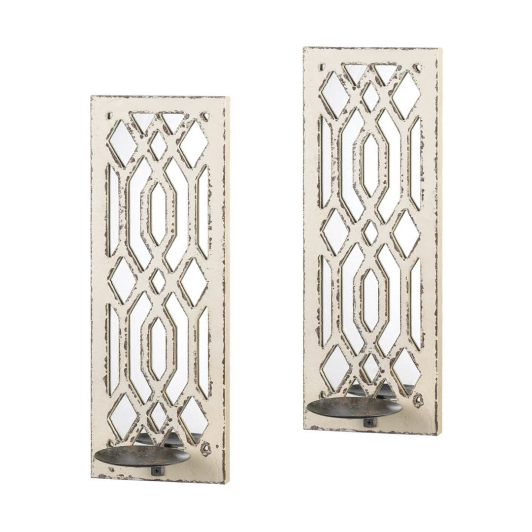 Deco Mirror Wall Sconce Set 