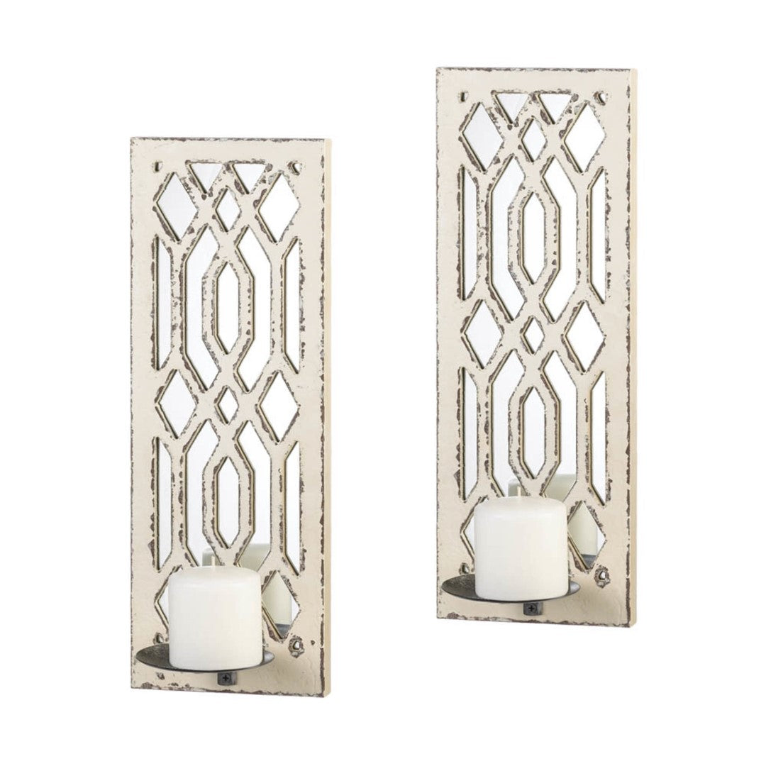 Deco Mirror Wall Sconce Set 