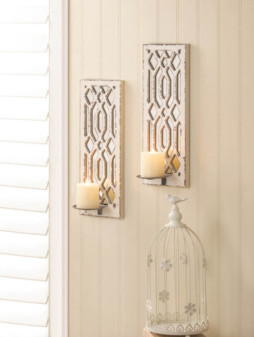 Deco Mirror Wall Sconce Set 