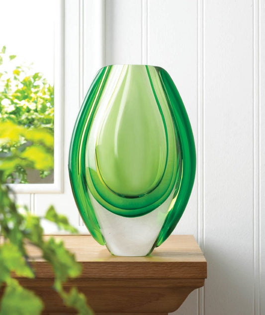 Emerald Art Glass Vase 