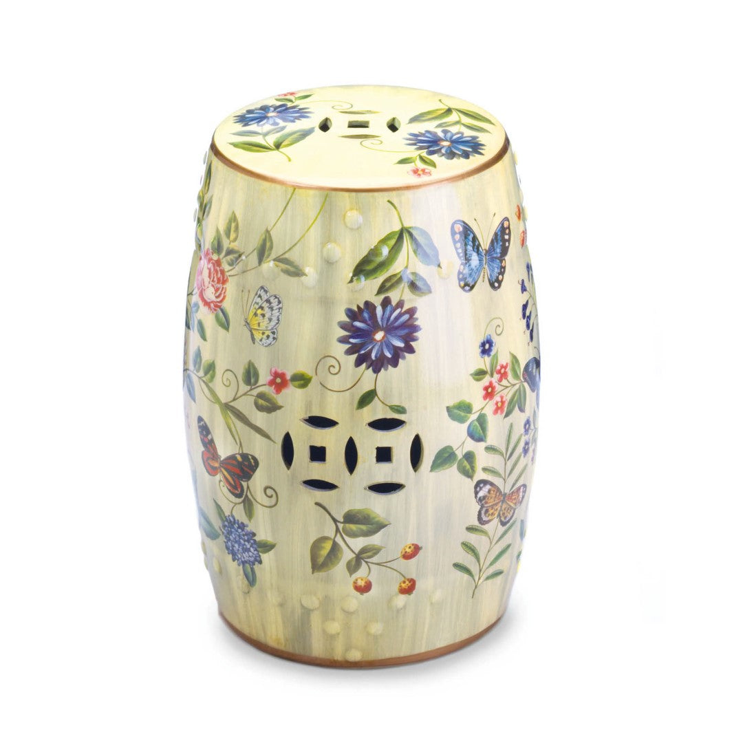 Butterfly Garden Ceramic Stool 