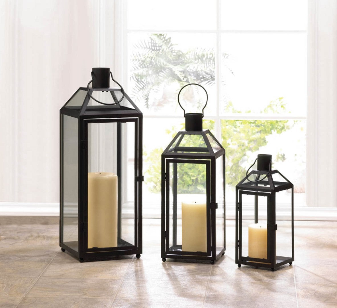 Midtown Large Black Lantern 