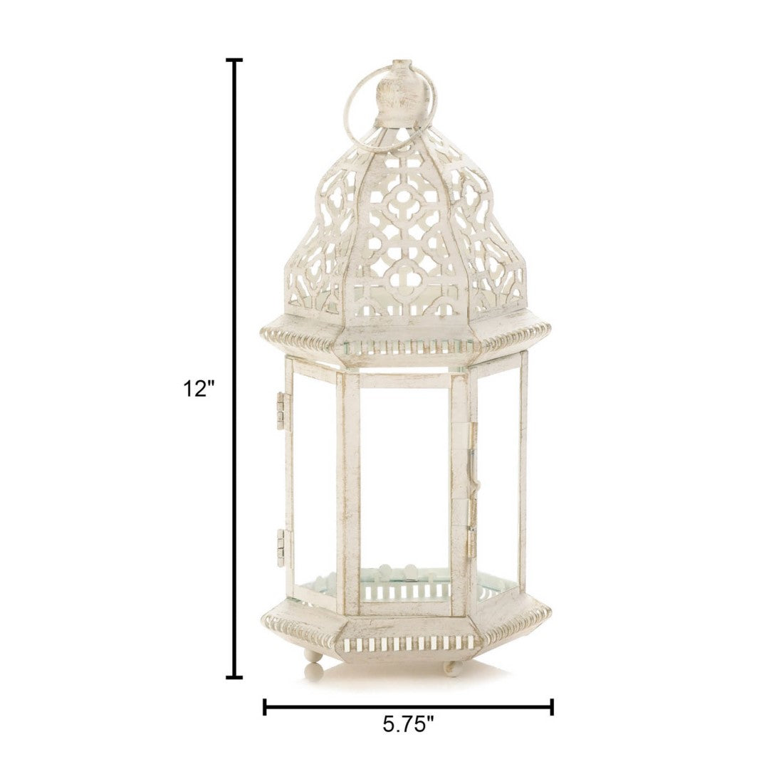 Sublime Distressed White Lantern 