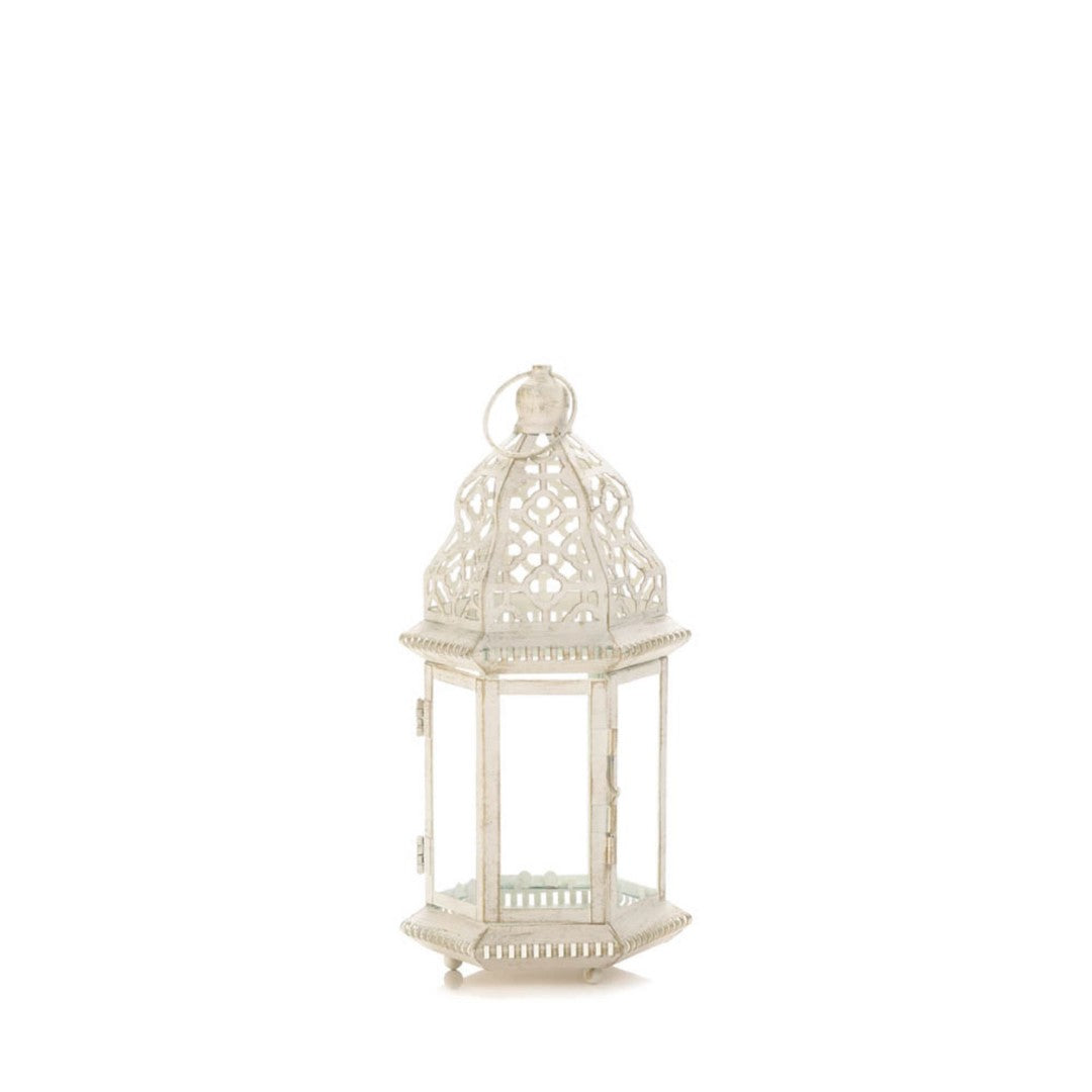 Sublime Distressed White Lantern 