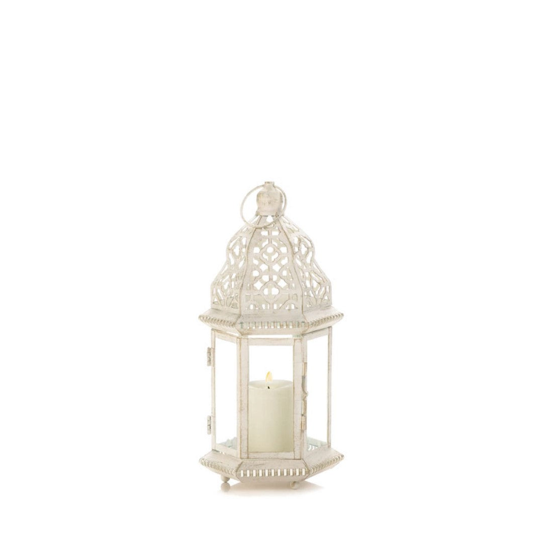 Sublime Distressed White Lantern 