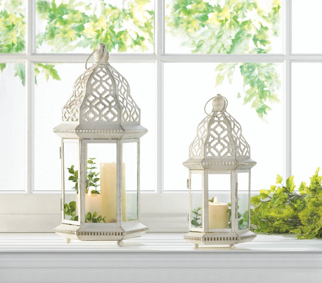 Sublime Distressed White Lantern 