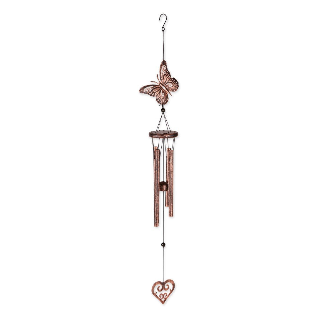 Butterfly And Heart Wind Chimes 