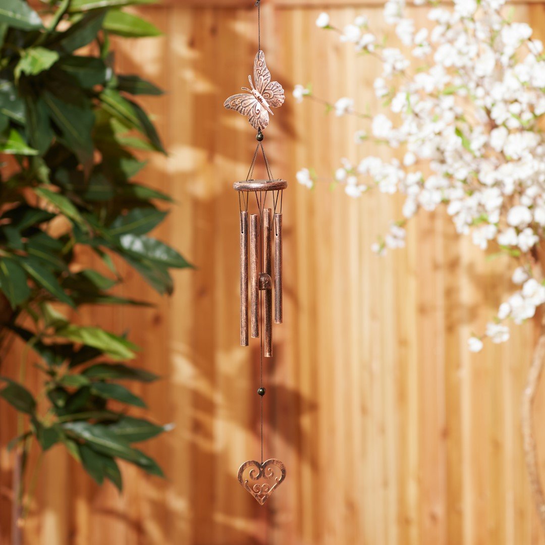 Butterfly And Heart Wind Chimes 