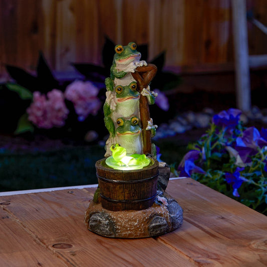 Solar Rotating Frog Garden Decor 