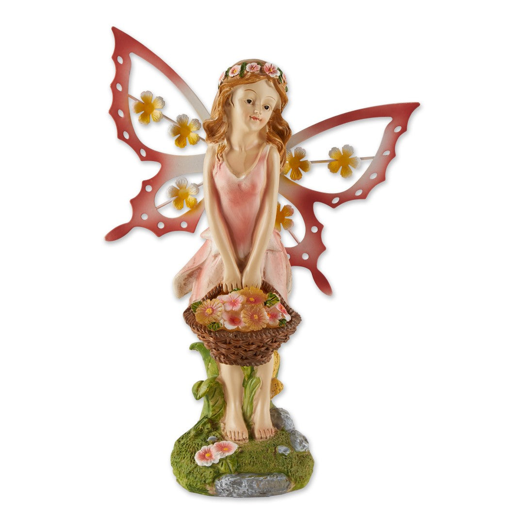 Pink Fairy Solar Garden Statue 