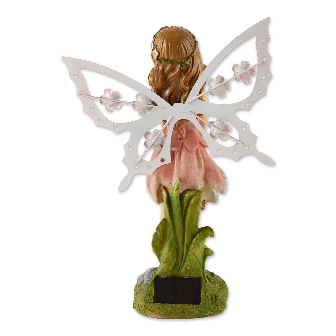 Pink Fairy Solar Garden Statue 