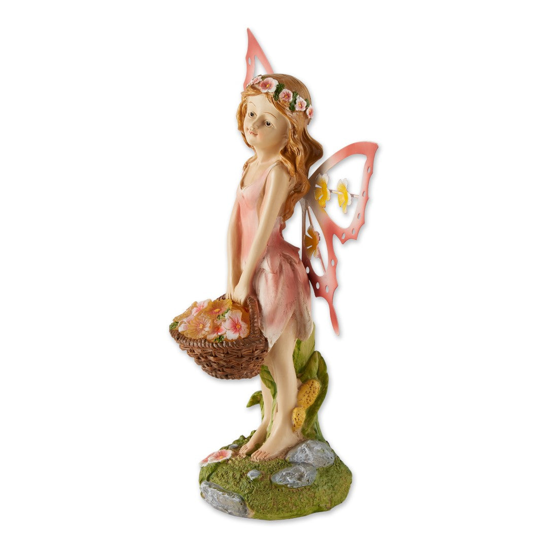 Pink Fairy Solar Garden Statue 