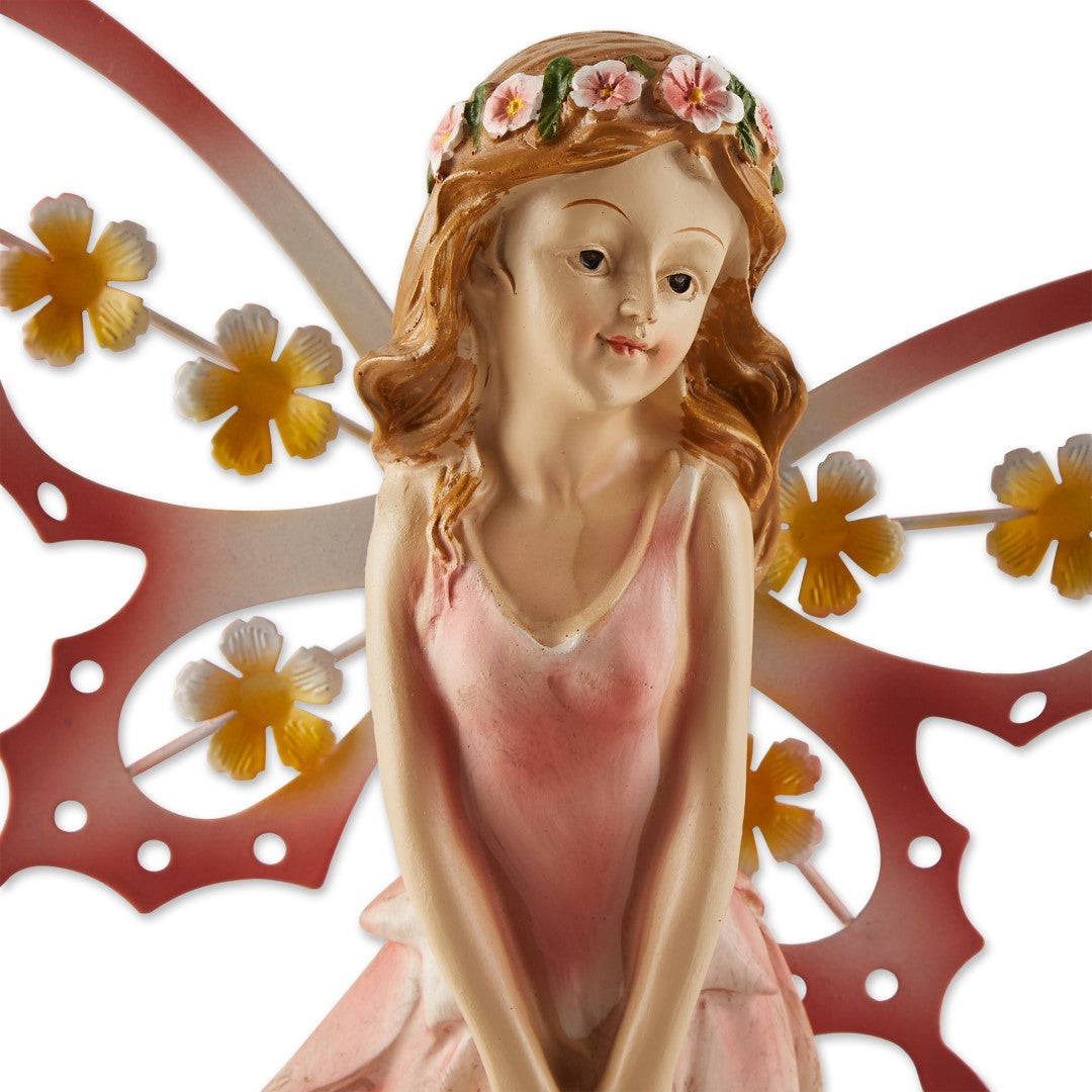 Pink Fairy Solar Garden Statue 