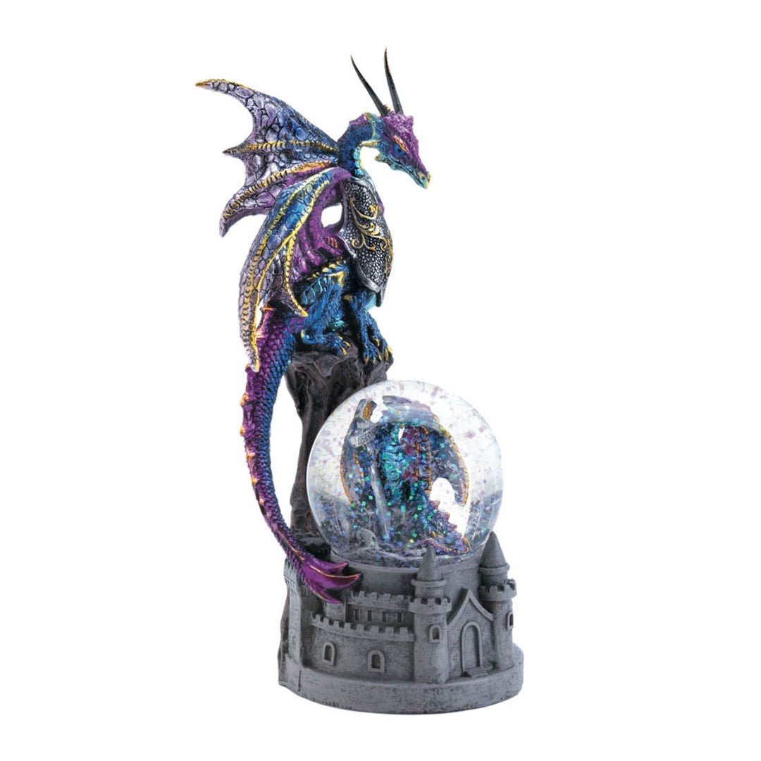 Dragon Castle Glittering Snow Globe 