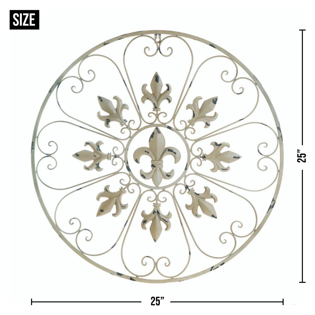 Circular Fleur De Lis Wall Decor 