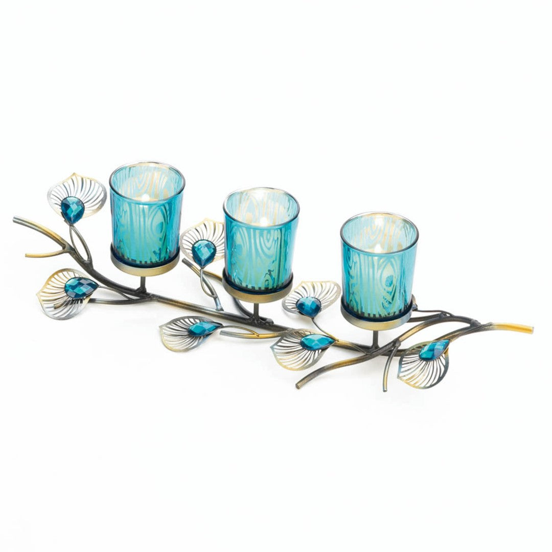 Peacock Inspired Candle Trio 