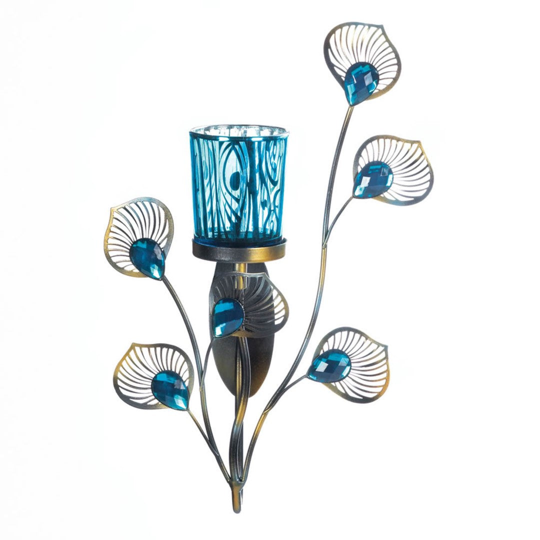 Peacock Inspired Single Sconce 