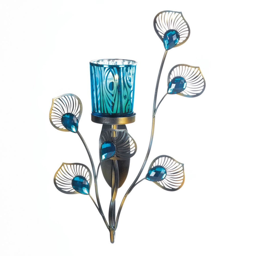 Peacock Inspired Single Sconce 