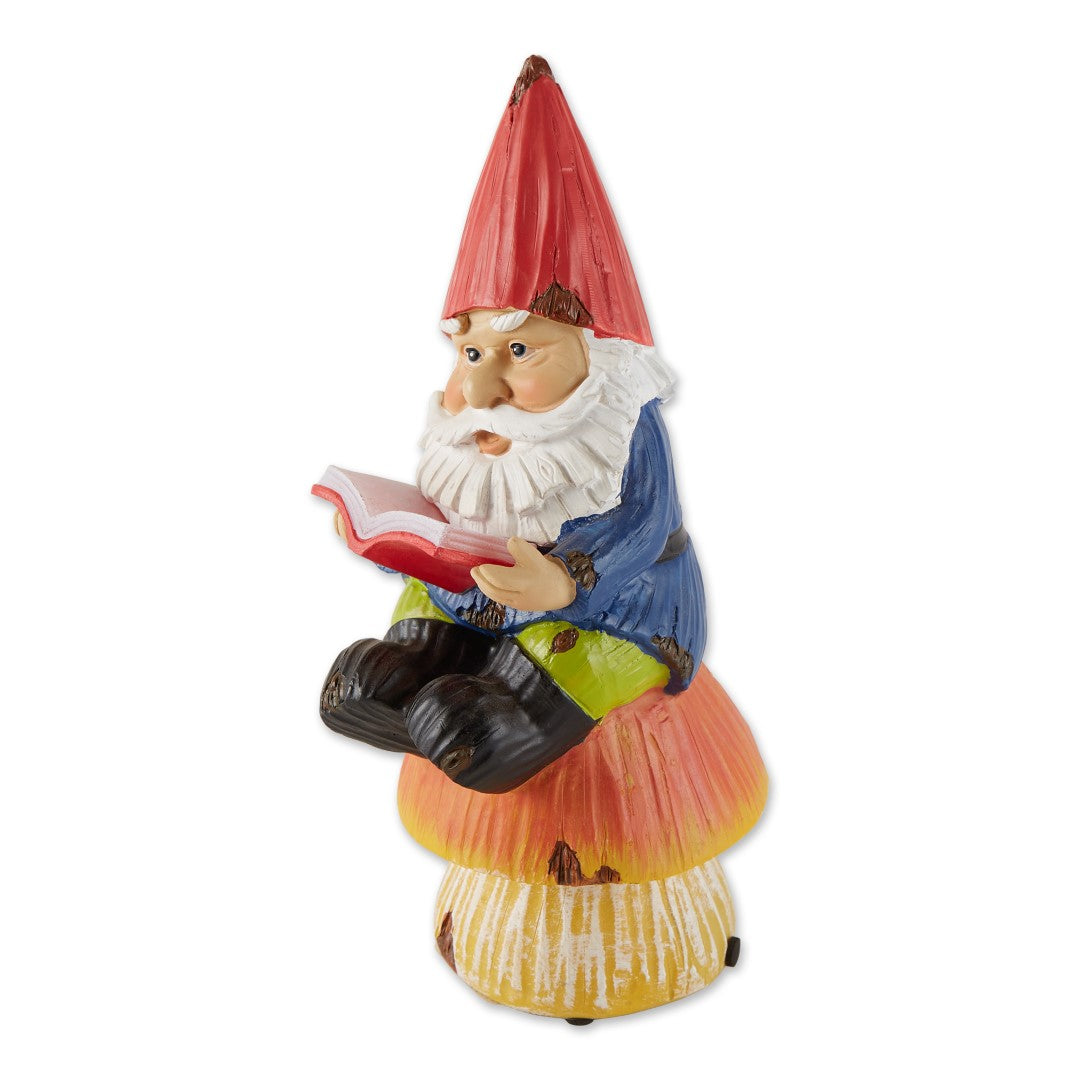 Bookworm Gnome Solar Statue 