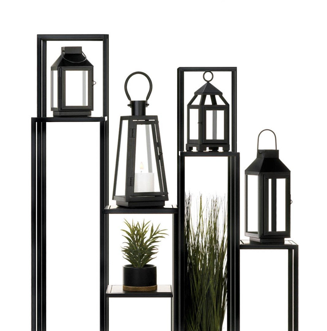 Black Mini Contemporary Lantern 