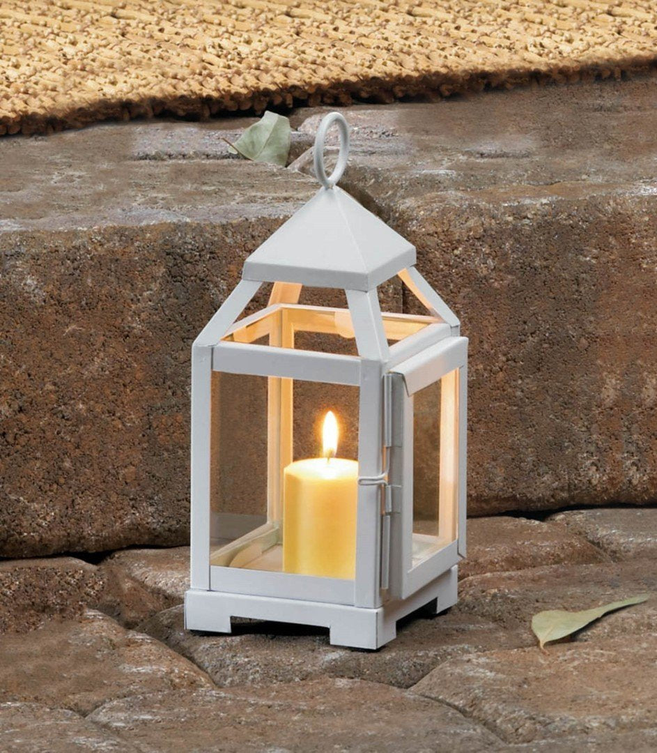 White Mini Contemporary Lantern 