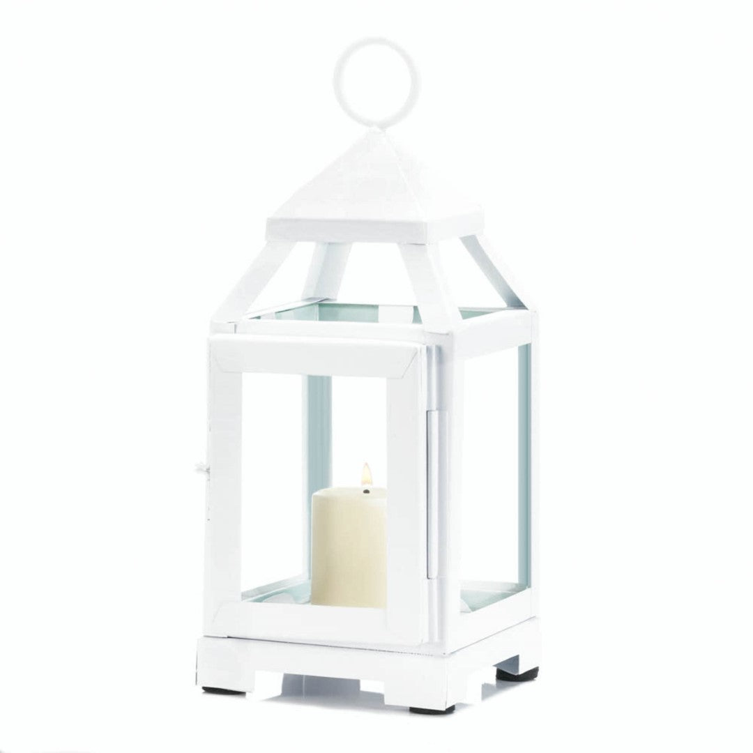 White Mini Contemporary Lantern 