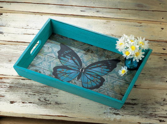 Blue Butterfly Serving Tray 