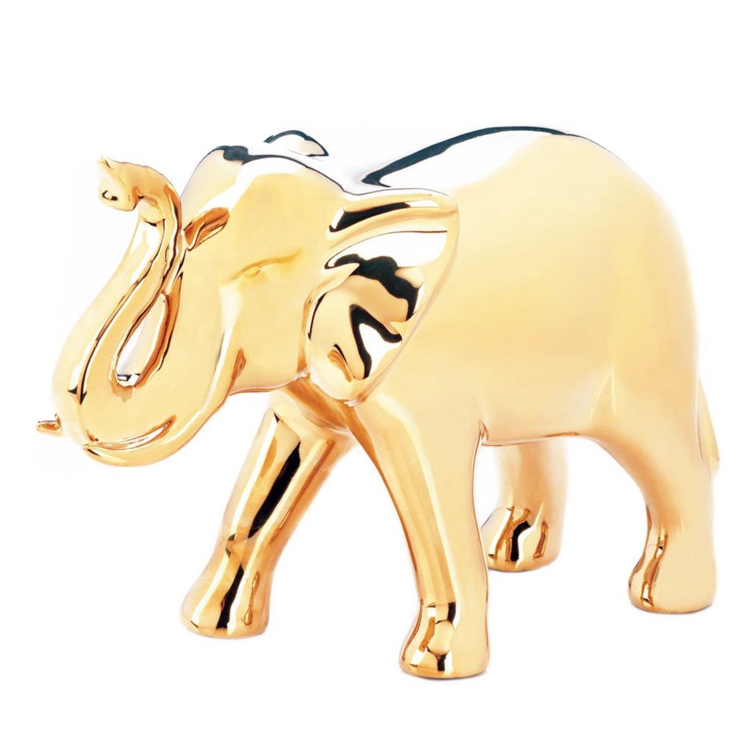 Large Golden Elephant Figure 